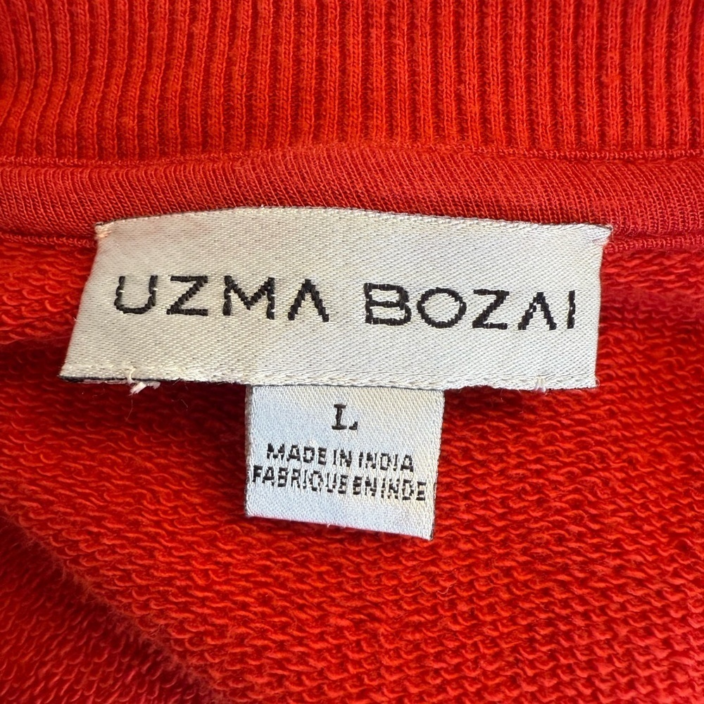 Uzma Bozai Red Toucan Hand Embellished Sweater Size Medium - Picture 7 of 8